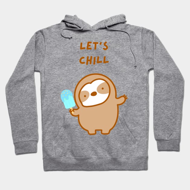 Let’s Chill Summer Blue Popsicle Sloth Hoodie by theslothinme